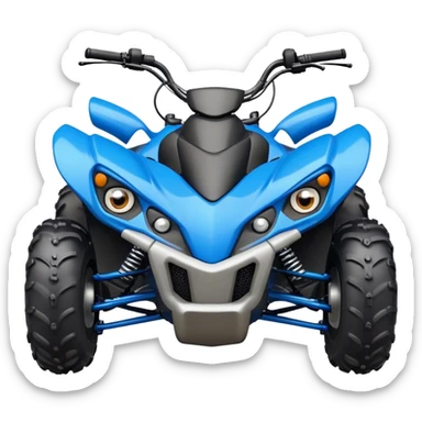 atv quad banshee front with a smile and eyes sticker