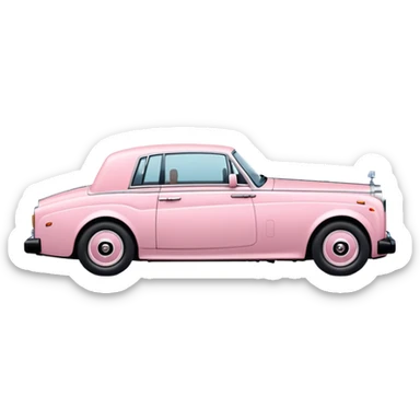 Powder pink Rolls Royce, side view, cute sticker