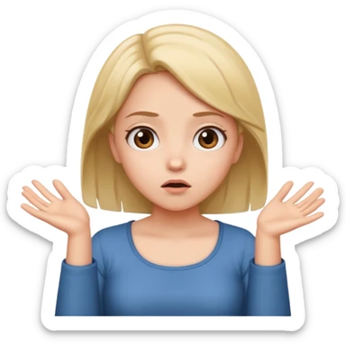 girl shrugging and looking up sticker