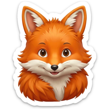 cute face of a fox, very very simple like the lion emoji sticker