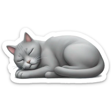 Sleeping cat grey sticker
