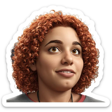 realistic portrait of redhead sticker