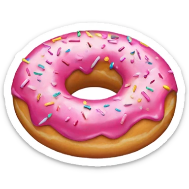 Hint pink donut with glitter and sprinkles  sticker