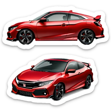 Red 8th generation Honda civic si coupe sticker