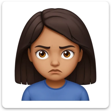 brown girl grumpy sticker