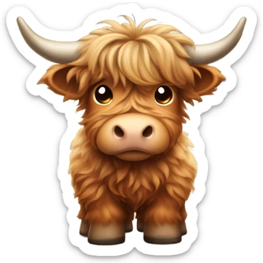 baby highland cow  sticker