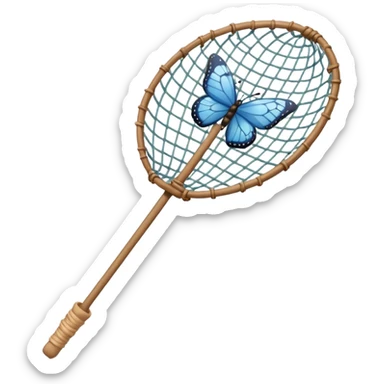 a net on a stick, for catching butterflies sticker