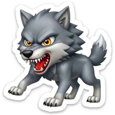 Angry wolf full body sticker