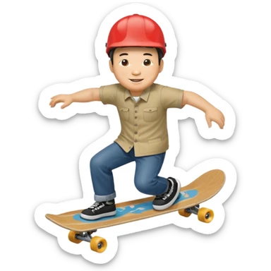Xi Jinping riding skate board sticker