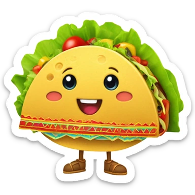 Tacoman la taco character  sticker