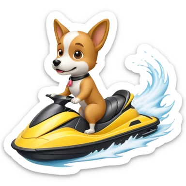 Dog on a jet-ski sticker