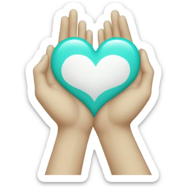 Turquoise heart hands emoji sticker