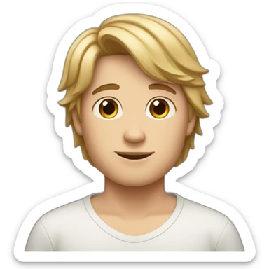 Create me, I’m a boy with short and middle long brown and blond hair, I’m fat sticker