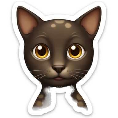 Dark brown cat with light brown spots sticker
