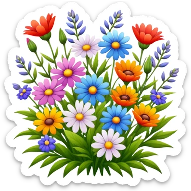 Beautiful wildflowers in a bunch  sticker