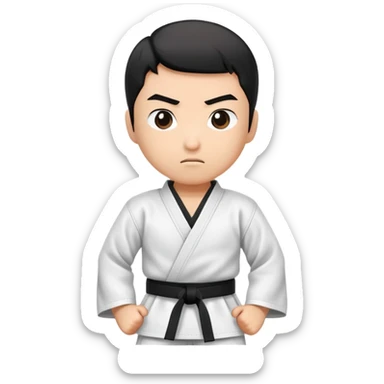 karate black belt character sticker