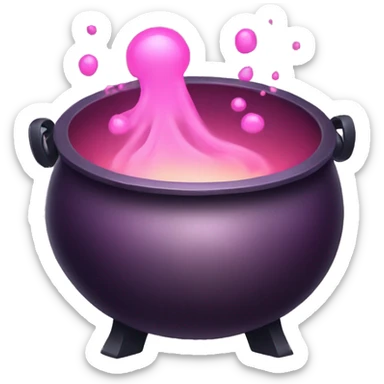  cauldron with pink potion sticker