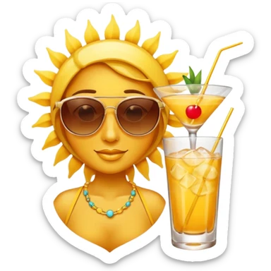 sun having a drink sticker