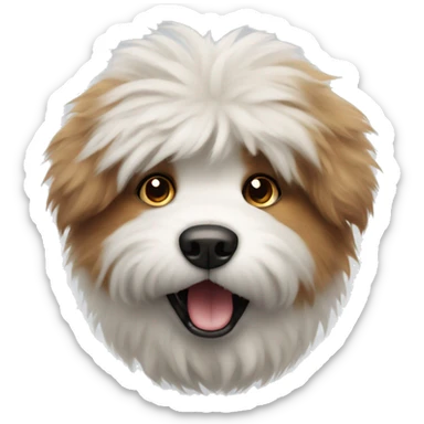 fluffy dog with open mouth sticker