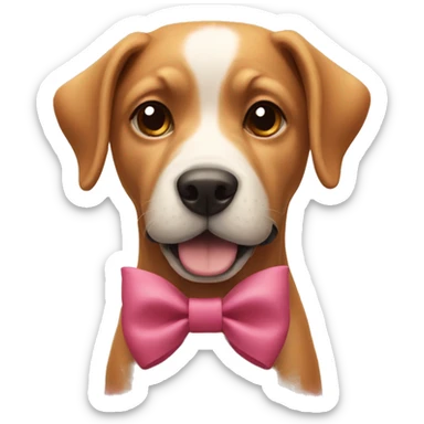 Dog with a bow  sticker
