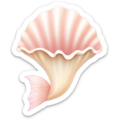 cute girlish light pink and biege decorated delicate, mermaid type SHELL with a small pearl inside of it sticker