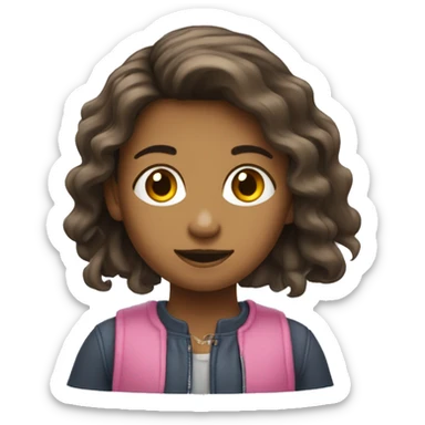 une fille qui tient un sèche cheveux sticker