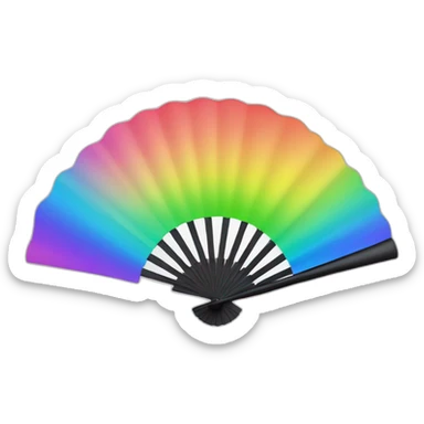 colored fan with rainbow colors sticker