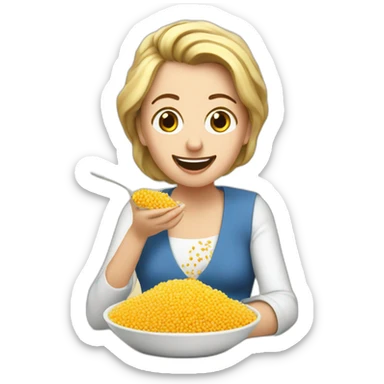 Marie lepen eating couscous sticker