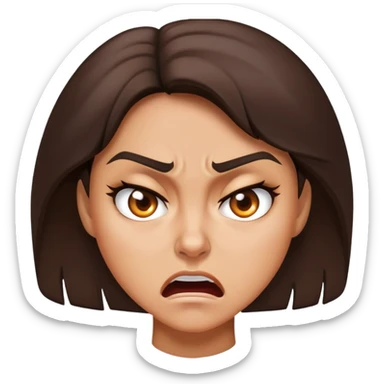 Angry brunette tan skin  sticker