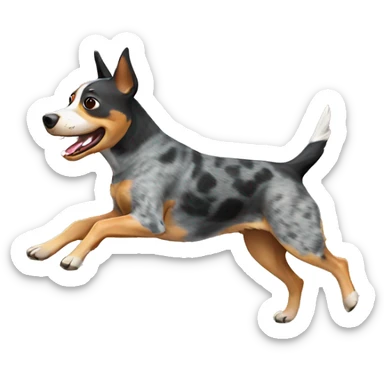 australian cattle dog running sticker