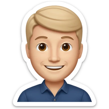 happy, professional, portrait, handsome, fair in complexion male memoji sticker