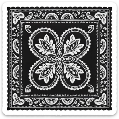 Black Paisley Bandana sticker