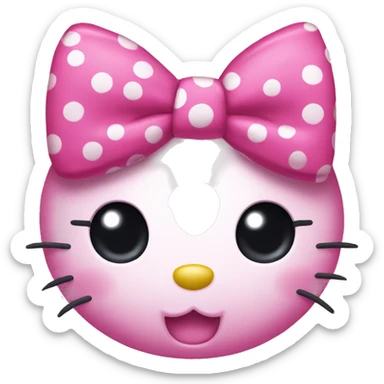 Hello kitty with pink polka dot bow sticker