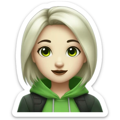 Green-eyed panda girl sticker