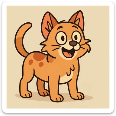 whimsical hybrid of a cat and a dog, playful and friendly, modern cartoon style sticker