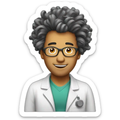 physicist crazy hair sticker