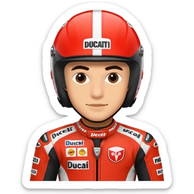 Un emoji de moto gp dé Ducati Marc Márquez  sticker