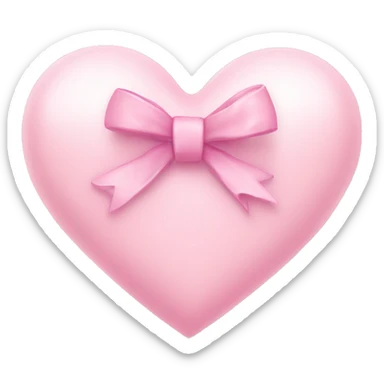 light pink heart with bow sticker