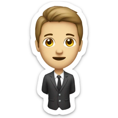 Persona estoica con trajo y un letrero de alto sticker