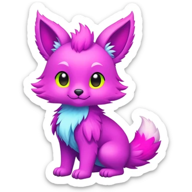 Neon-colored Cute Fionbri-creature (full body) by Falvie sticker