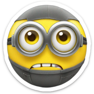 3d sphere with a cartoon minion face texture sticker