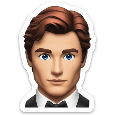 Alain Delon young bodybuilder blue eyes short neat red hair sticker