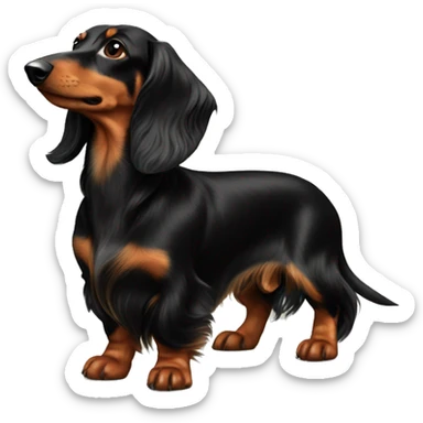 longhaired dachshund black tan sticker