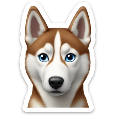 Blue-eyed, red Siberian husky (full body, iOS 17 style, realistic) sticker