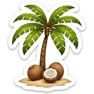 coconut tree with coconuts below  sticker