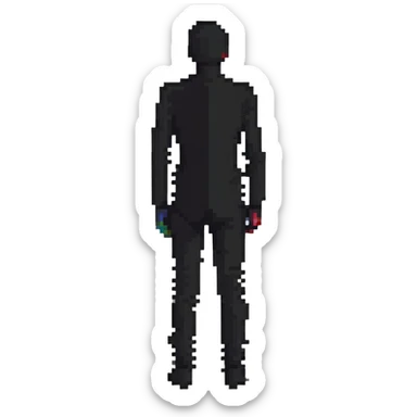 pixel art person silhouette, minimalist human shape sticker