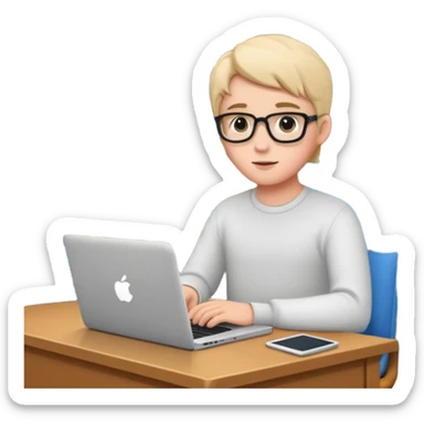 cute library with mac laptop in it sticker