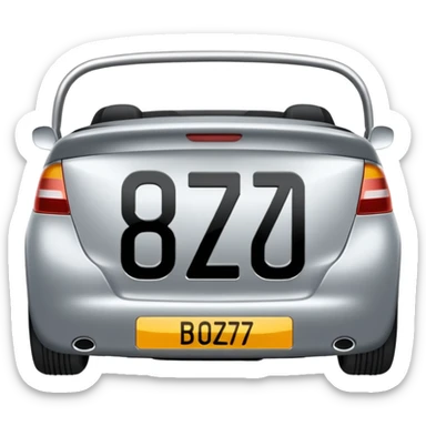 Make a car number plate say BGZ9007 and make the car there to sticker