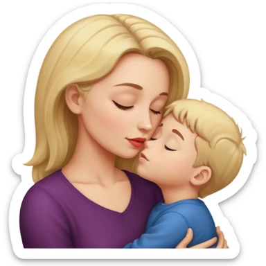 Mulher beijando testa do filho  sticker