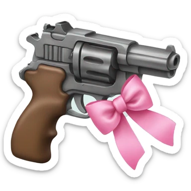 gun with pink bow sticker